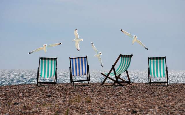 holiday chairs on a beach in canada